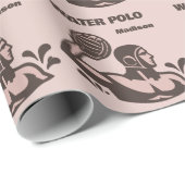 Aangepaste naam waterpolo cadeaupapier (Rol Hoek)