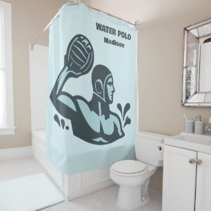 Aangepaste naam waterpolo douchegordijn