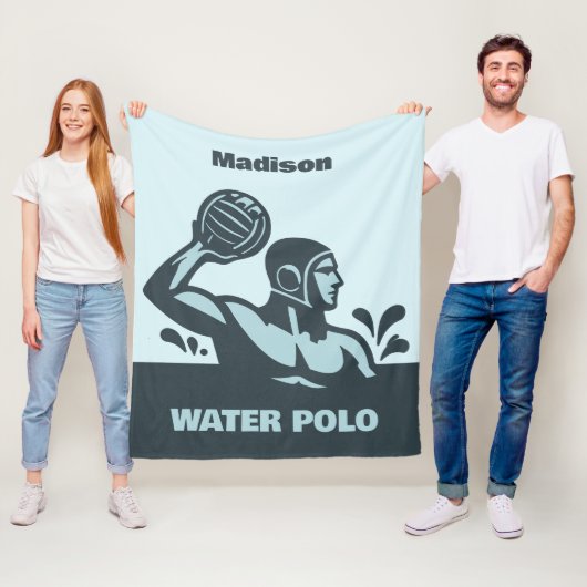 Aangepaste naam waterpolo fleece deken (In situ)
