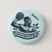 Aangepaste naam waterpolo ronde button 5,7 cm (Voorkant)