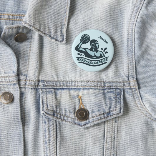 Aangepaste naam waterpolo ronde button 5,7 cm (In situ)