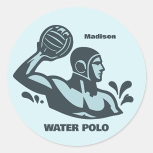Aangepaste naam waterpolo ronde sticker