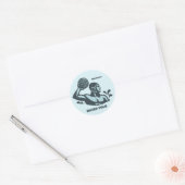 Aangepaste naam waterpolo ronde sticker (Envelop)