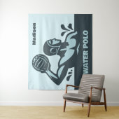 Aangepaste naam waterpolo wandkleed (In situ)