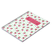 Aangepaste naam Waterverf aardbeienpatroon Notitieboek (Linkerzijde)