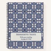 Aangepaste naam Waterverf Abstract geometrisch pat Notitieboek (Voorkant)