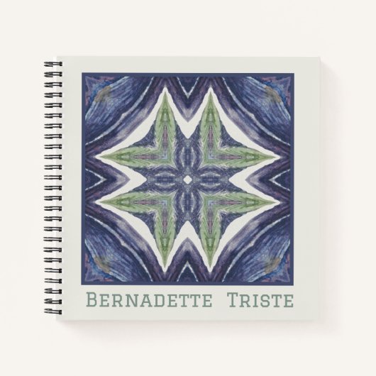 Aangepaste naam Waterverf Abstract geometrisch pat Notitieboek (Voorkant)
