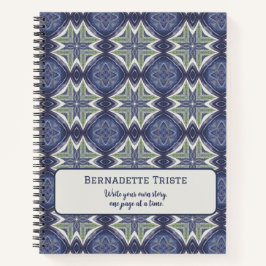 Aangepaste naam Waterverf Abstract geometrisch pat Notitieboek