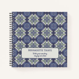 Aangepaste naam Waterverf Abstract geometrisch pat Notitieboek