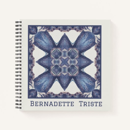Aangepaste naam Waterverf Abstract geometrisch pat Notitieboek (Voorkant)