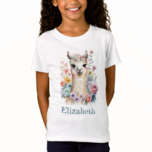 Aangepaste naam Waterverf Alpaca T-shirt