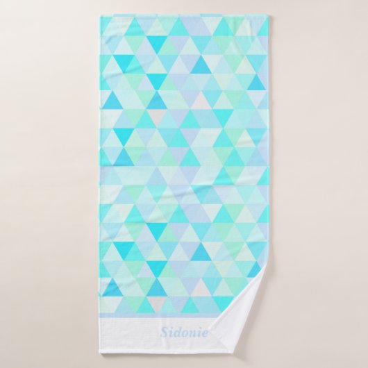 Aangepaste naam waterverf aqua abstracte moderne h badhanddoek (Badhanddoek)