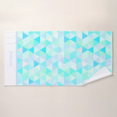 Aangepaste naam waterverf aqua abstracte moderne h badhanddoek (Badhanddoek)