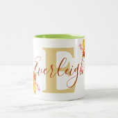 Aangepaste naam Waterverf Art Rozen Floral Everlei Tweekleurige Koffiemok (Center)