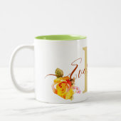 Aangepaste naam Waterverf Art Rozen Floral Everlei Tweekleurige Koffiemok (Links)