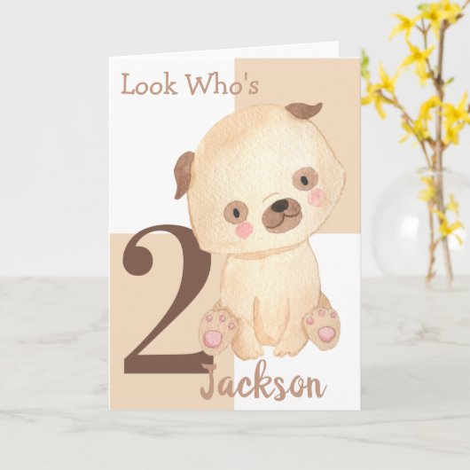 Aangepaste naam Waterverf bevestigen Tweede verjaa Kaart (Gele Bloem)