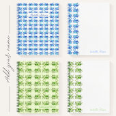 Aangepaste Naam Waterverf Blauw Bloemen Notitieboe Notitieboek