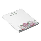 Aangepaste naam Waterverf bloemen bloemen een opme Notitieblok (Schuin)