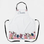 Aangepaste naam | Waterverf bloemen Boho Stylish Schort (Voorkant)