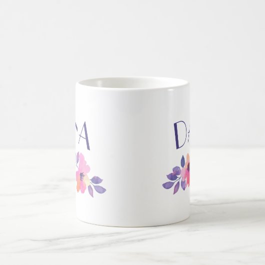 Aangepaste naam Waterverf bloemen koffie Koffiemok (Center)
