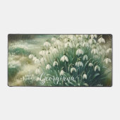 Aangepaste Naam Waterverf Bloemen Sneeuwklokjes Bureaumat (Voorkant)