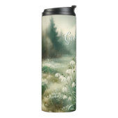 Aangepaste Naam  Waterverf Bloemen Sneeuwklokjes Thermosbeker (Gedraaid links)