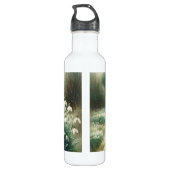 Aangepaste Naam  Waterverf Bloemen Sneeuwklokjes Waterfles (Achterkant)