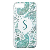 Aangepaste naam waterverf Blue Paisley Pattern Case-Mate iPhone Case (Achterkant)