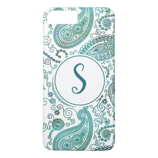 Aangepaste naam waterverf Blue Paisley Pattern Case-Mate iPhone Case (Achterkant)