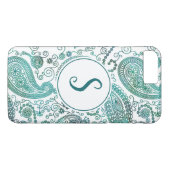 Aangepaste naam waterverf Blue Paisley Pattern Case-Mate iPhone Case (Achterkant (Horizontaal))