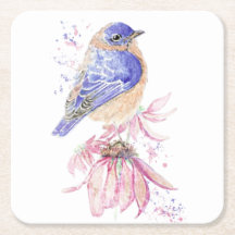 Aangepaste Naam Waterverf Bluebird Garden Bird Art