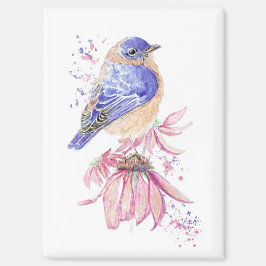 Aangepaste Naam Waterverf Bluebird Garden Bird Art Magneet