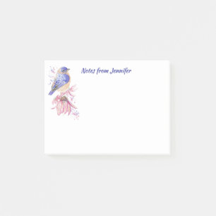 Aangepaste Naam Waterverf Bluebird Garden Bird Art Post-it® Notes