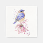 Aangepaste Naam Waterverf Bluebird Garden Bird Art Servet (Voorkant)