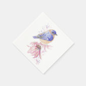 Aangepaste Naam Waterverf Bluebird Garden Bird Art Servet (Hoek)