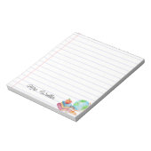 Aangepaste Naam Waterverf Boeken, Apple & Wereldbo Notitieblok (Linkerzijde)