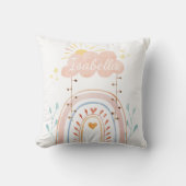 Aangepaste naam waterverf boho regenboog kinderkam kussen (Voorkant)