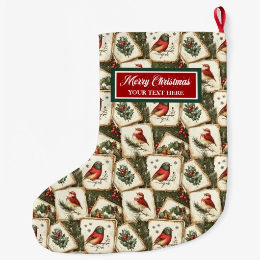 Aangepaste naam Waterverf Christmas Stocking Class Grote Kerstsok (Achterkant)