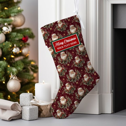 Aangepaste Naam Waterverf Christmas Stocking Grote Kerstsok