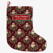 Aangepaste Naam Waterverf Christmas Stocking Grote Kerstsok (Voorkant)