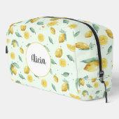 Aangepaste naam waterverf citroenen toilettasje (Rechterhoek)