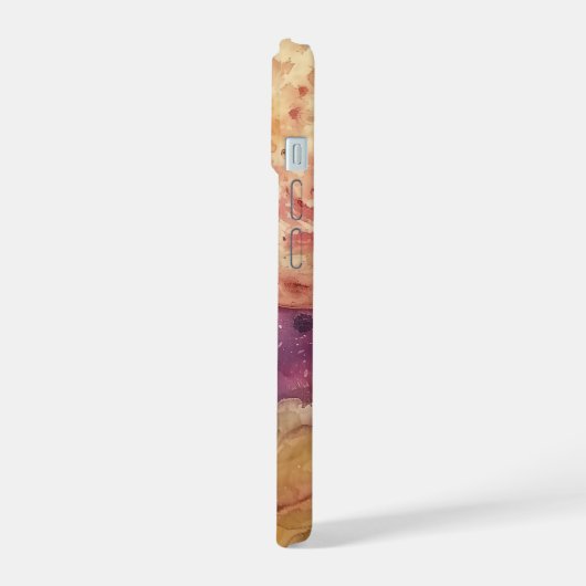 Aangepaste naam Waterverf Cosmic Galaxy & Moon iPhone 15 Case (Linkerkant)