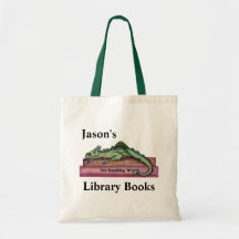 Aangepaste naam Waterverf Dragon Library Book Bag