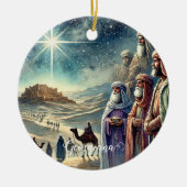 Aangepaste naam  Waterverf Drie wijze Mannen Keramisch Ornament (Voorkant)