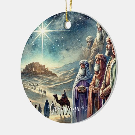 Aangepaste naam  Waterverf Drie wijze Mannen Keramisch Ornament (Links)