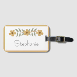 Aangepaste naam Waterverf Eenvoudige Floral Modern Bagagelabel