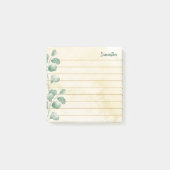 Aangepaste naam Waterverf Eucalyptus Elegant Lined Post-it® Notes (Voorkant)