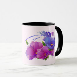 Aangepaste naam Waterverf Floral Cadeaus Mok