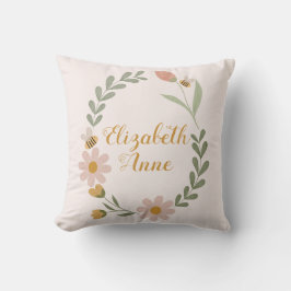 Aangepaste Naam Waterverf Floral Spring Nursery Kussen