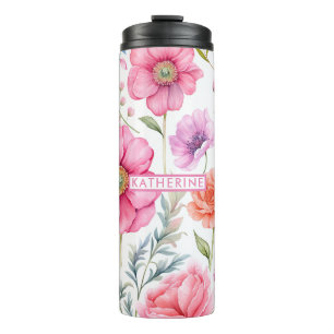 Aangepaste naam Waterverf Flower Thermosbeker